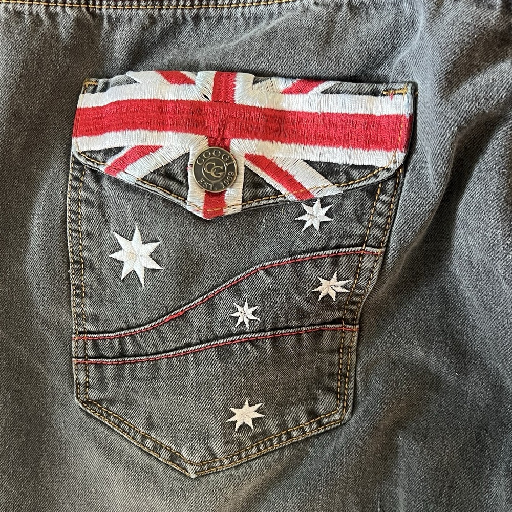 COOGI Australia Jeans Mens 42x34 Gray Y2K Embroidered Patch Denim - Picture 10 of 10